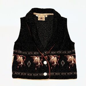 County Clothing Vintage SW Vest, Size M, Black Brown Red & White